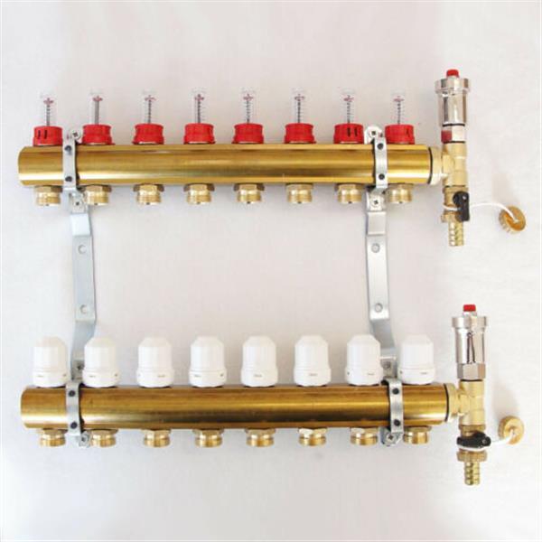 5/21 ATA Messing verdeler 4/4 2X8 uitgangen 3/4EK z.pomp en z.kopp.  ATR type